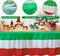 2 Pack Christmas Table Skirts Xmas Table Skirts Red White and Green Table Skirts for Rectangle Table Disposable Table Skirts for Christmas Birthday Table Skirt Party Decorations 2.4 x14 Ft